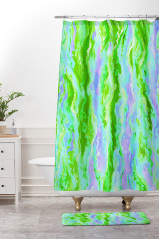 Lisa Argyropoulos Marbled Spring Shower Curtain And Mat