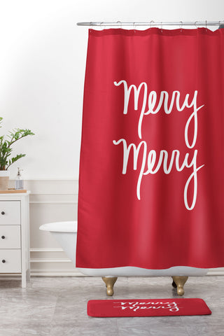 Lisa Argyropoulos Merry Merry Red Shower Curtain And Mat