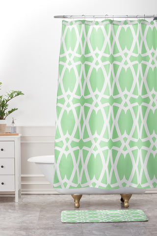 Lisa Argyropoulos Mezzo Mint Shower Curtain And Mat