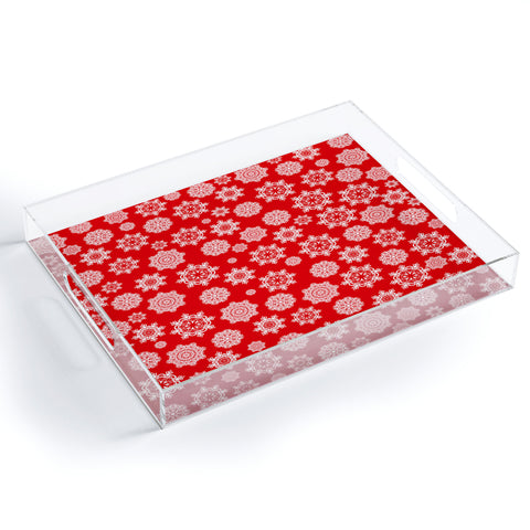 Lisa Argyropoulos Mini Flurries On Red Acrylic Tray