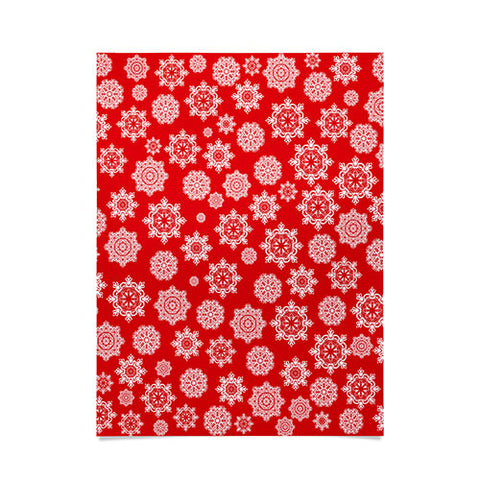Lisa Argyropoulos Mini Flurries On Red Poster