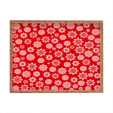 Lisa Argyropoulos Mini Flurries On Red Rectangular Tray