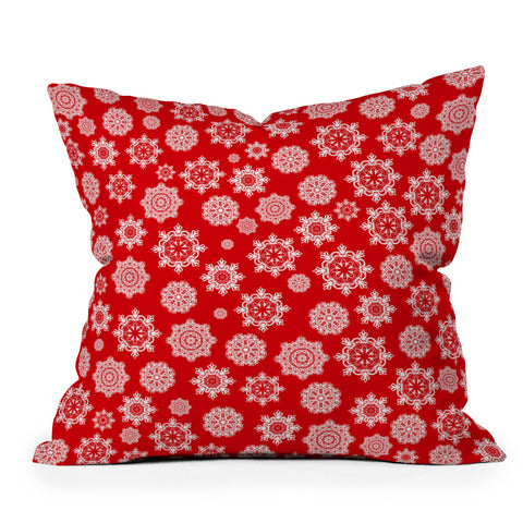 Lisa Argyropoulos Mini Flurries On Red Throw Pillow
