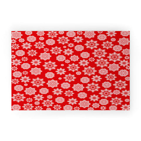 Lisa Argyropoulos Mini Flurries On Red Welcome Mat