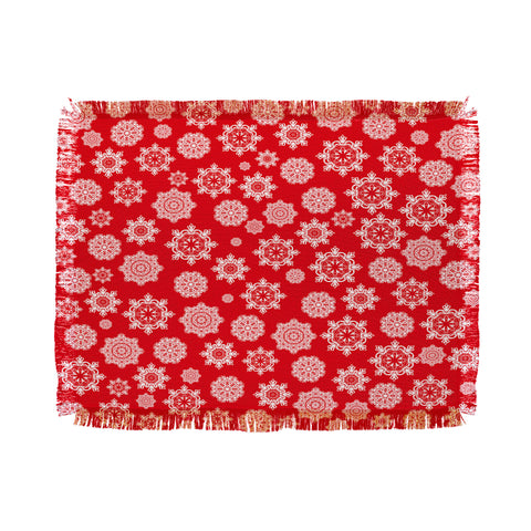 Lisa Argyropoulos Mini Flurries On Red Throw Blanket