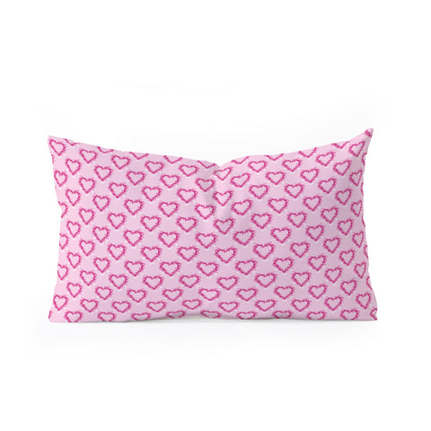 Lisa Argyropoulos Mini Hearts Pink Oblong Throw Pillow