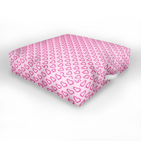 Lisa Argyropoulos Mini Hearts Pink Outdoor Floor Cushion
