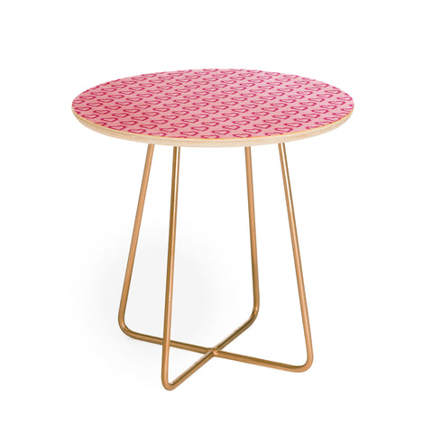 Lisa Argyropoulos Mini Hearts Pink Round Side Table