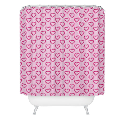 Lisa Argyropoulos Mini Hearts Pink Shower Curtain