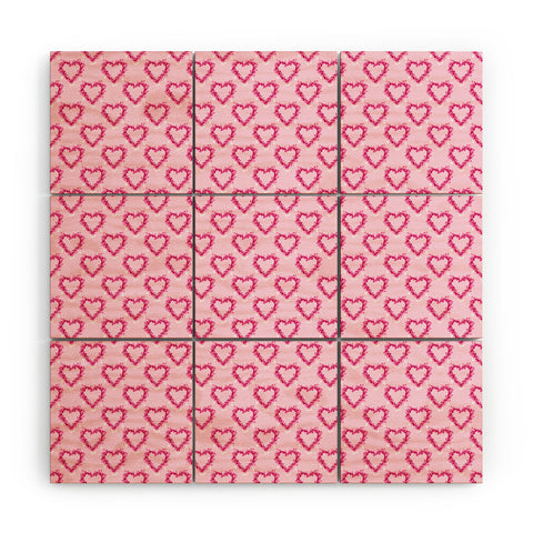 Lisa Argyropoulos Mini Hearts Pink Wood Wall Mural