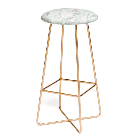 Lisa Argyropoulos Mint and Gray Marble Bar Stool