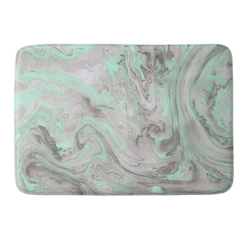 Lisa Argyropoulos Mint and Gray Marble Memory Foam Bath Mat