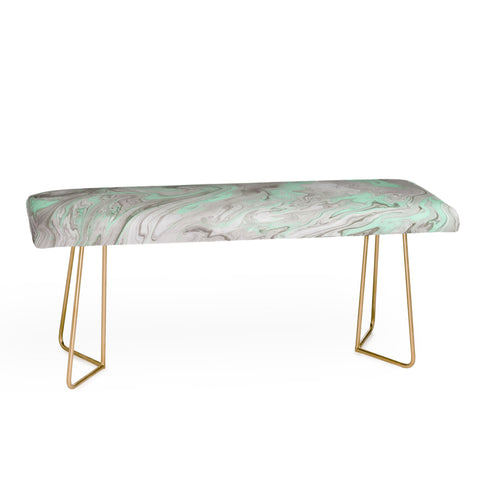 Lisa Argyropoulos Mint and Gray Marble Bench