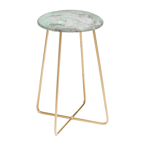 Lisa Argyropoulos Mint and Gray Marble Counter Stool