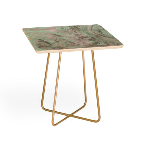 Lisa Argyropoulos Mint and Gray Marble Side Table