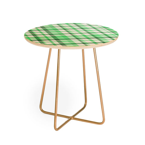 Lisa Argyropoulos Mint Plaid Round Side Table
