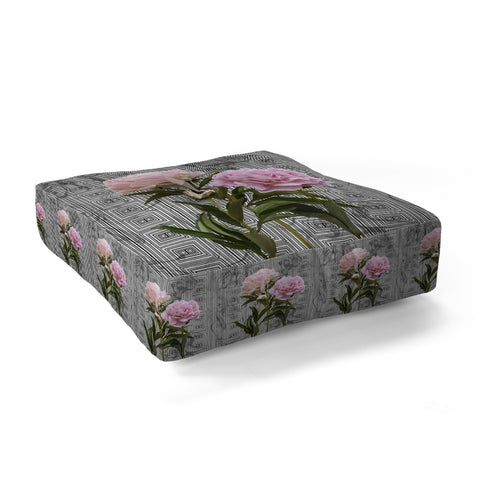 Lisa Argyropoulos Modern Grecco Peonies Floor Pillow Square