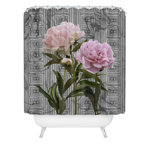 Lisa Argyropoulos Modern Grecco Peonies Shower Curtain