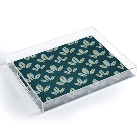 Lisa Argyropoulos Modern Leaves Dk Green Acrylic Tray