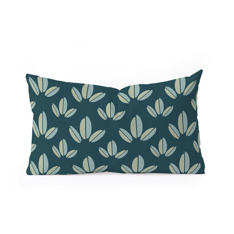 Lisa Argyropoulos Modern Leaves Dk Green Oblong Throw Pillow