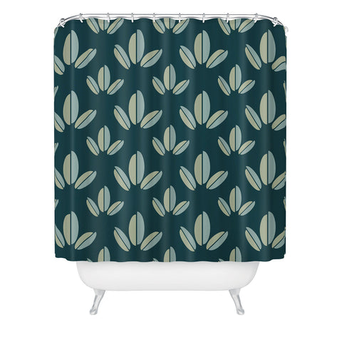 Lisa Argyropoulos Modern Leaves Dk Green Shower Curtain