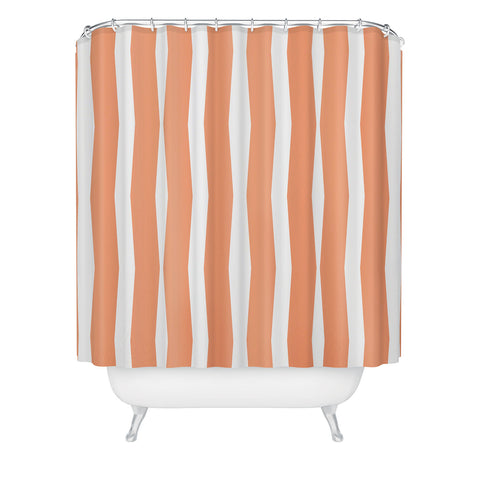 Lisa Argyropoulos Modern Lines Peach Shower Curtain