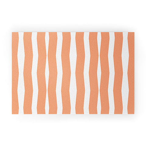 Lisa Argyropoulos Modern Lines Peach Welcome Mat