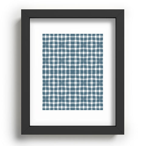 Lisa Argyropoulos Modern Plaid Blue Recessed Framing Rectangle