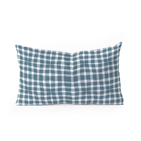 Lisa Argyropoulos Modern Plaid Blue Oblong Throw Pillow