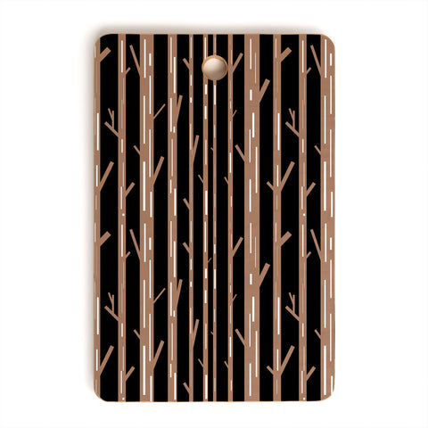 Lisa Argyropoulos Modern Trees Black Cutting Board Rectangle