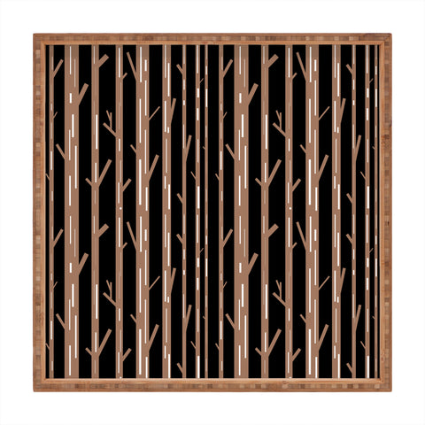 Lisa Argyropoulos Modern Trees Black Square Tray