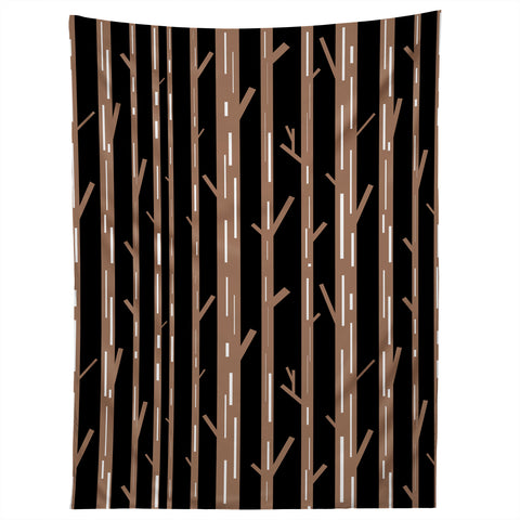 Lisa Argyropoulos Modern Trees Black Tapestry