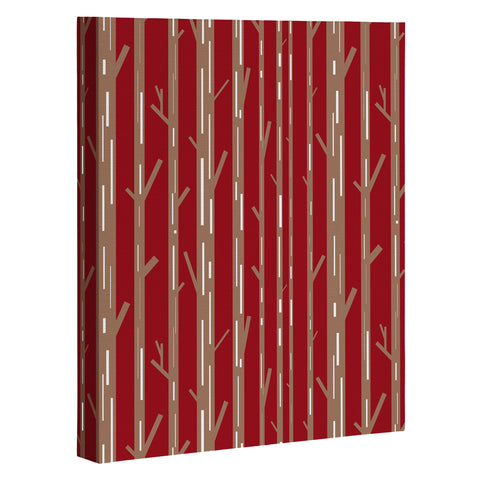 Lisa Argyropoulos Modern Trees Red Art Canvas