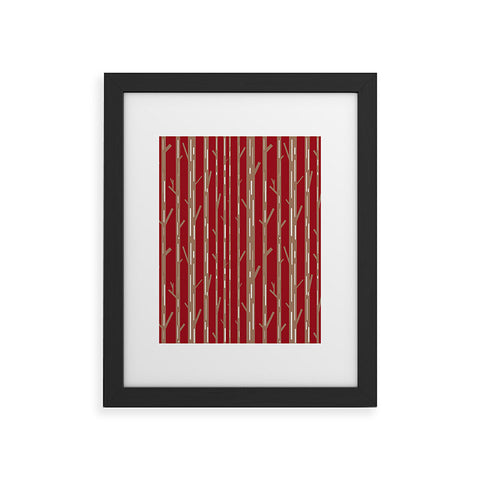 Lisa Argyropoulos Modern Trees Red Framed Art Print