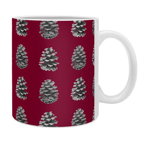 Lisa Argyropoulos Monochrome Pine Cones and Red Coffee Mug