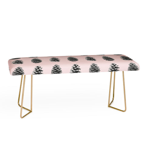 Lisa Argyropoulos Monochrome Pine Cones Blushed Kiss Bench