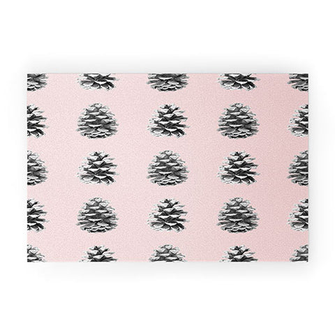 Lisa Argyropoulos Monochrome Pine Cones Blushed Kiss Welcome Mat