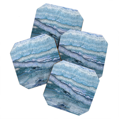 Lisa Argyropoulos Mystic Stone Aqua Blue Coaster Set