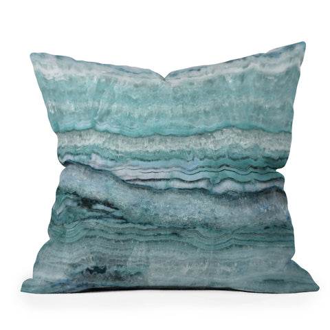 Lisa Argyropoulos Mystic Stone Aqua Teal Throw Pillow