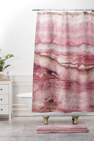 Lisa Argyropoulos Mystic Stone Blush Shower Curtain And Mat