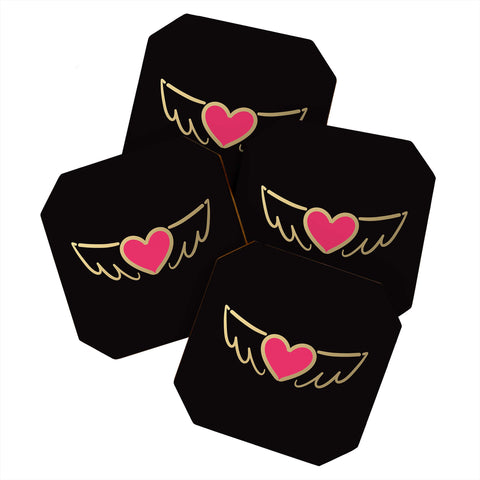 Lisa Argyropoulos On Golden Wings of Love Coaster Set