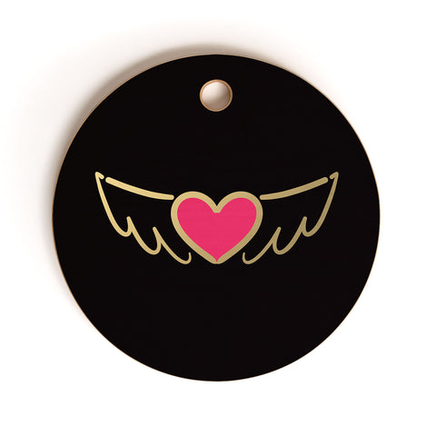 Lisa Argyropoulos On Golden Wings of Love Cutting Board Round