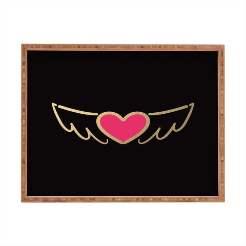 Lisa Argyropoulos On Golden Wings of Love Rectangular Tray