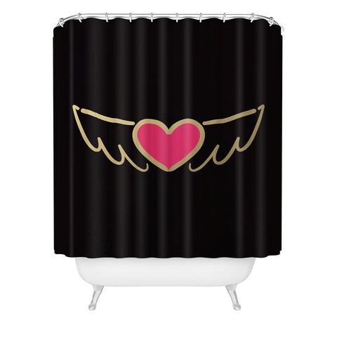 Lisa Argyropoulos On Golden Wings of Love Shower Curtain