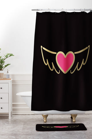 Lisa Argyropoulos On Golden Wings of Love Shower Curtain And Mat