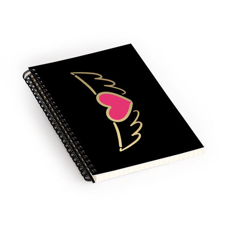 Lisa Argyropoulos On Golden Wings of Love Spiral Notebook