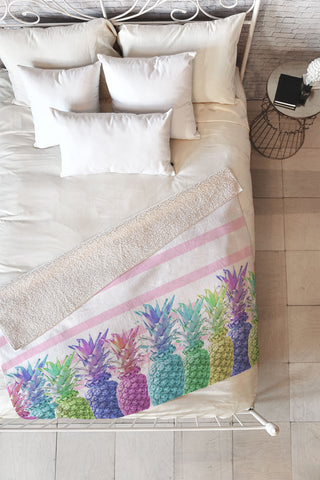 Lisa Argyropoulos Pastel Jungle Fleece Throw Blanket
