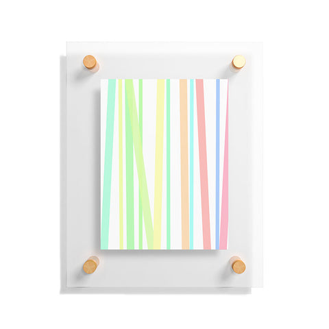 Lisa Argyropoulos Pastel Rainbow Stripes Floating Acrylic Print