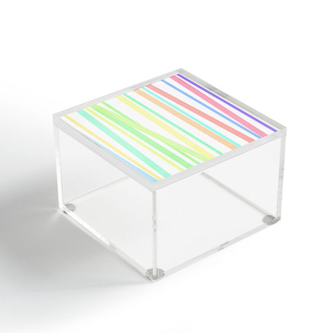 Lisa Argyropoulos Pastel Rainbow Stripes Acrylic Box