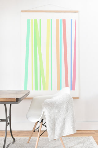 Lisa Argyropoulos Pastel Rainbow Stripes Art Print And Hanger